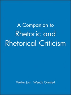 cover image of A Companion to Rhetoric and Rhetorical Criticism